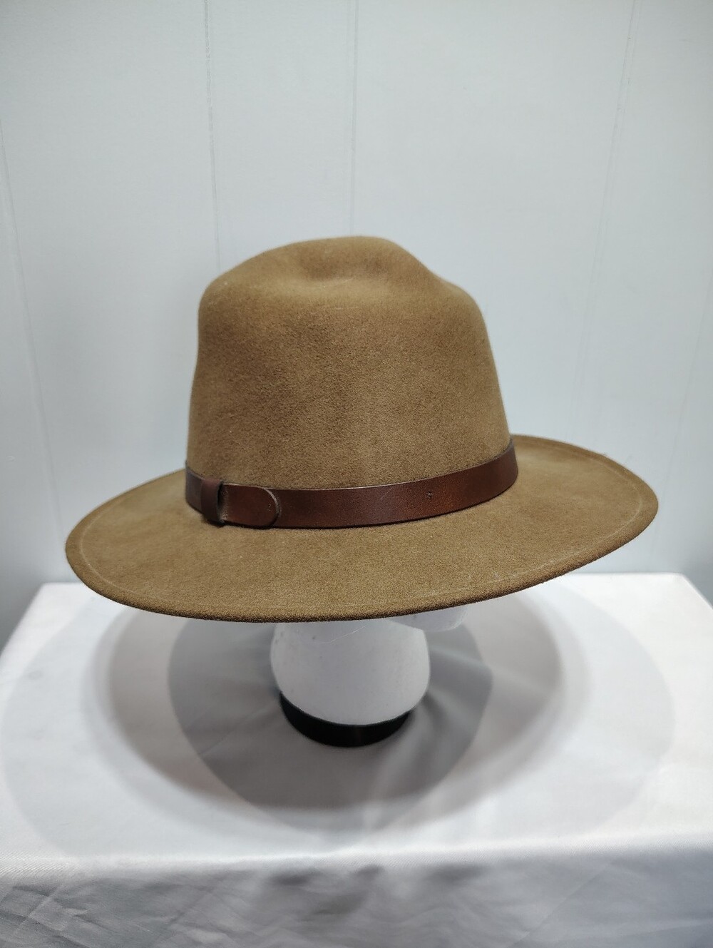 Vintage Pendleton 100% Virgin Wool Felt  Western Fedora Hat Tan Brown Large USA